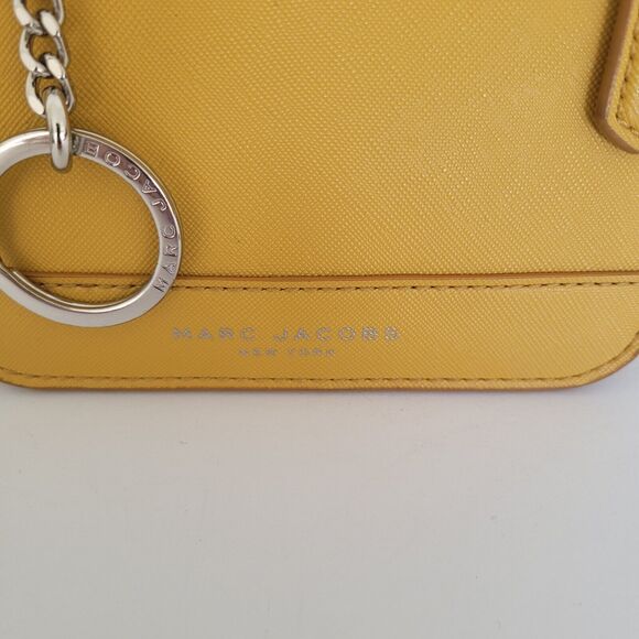 Marc Jacobs Card Key Coin Purse Small Wallet Mustard Yellow Vegan Zip Around - Picture 6 of 9
